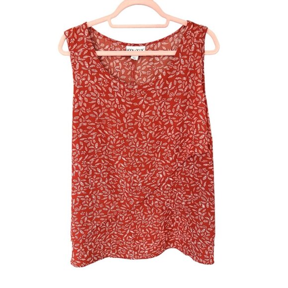 Ava & Viv Sleeveless Rust Orange Floral Layered Top-Size 3X - Picture 1 of 2